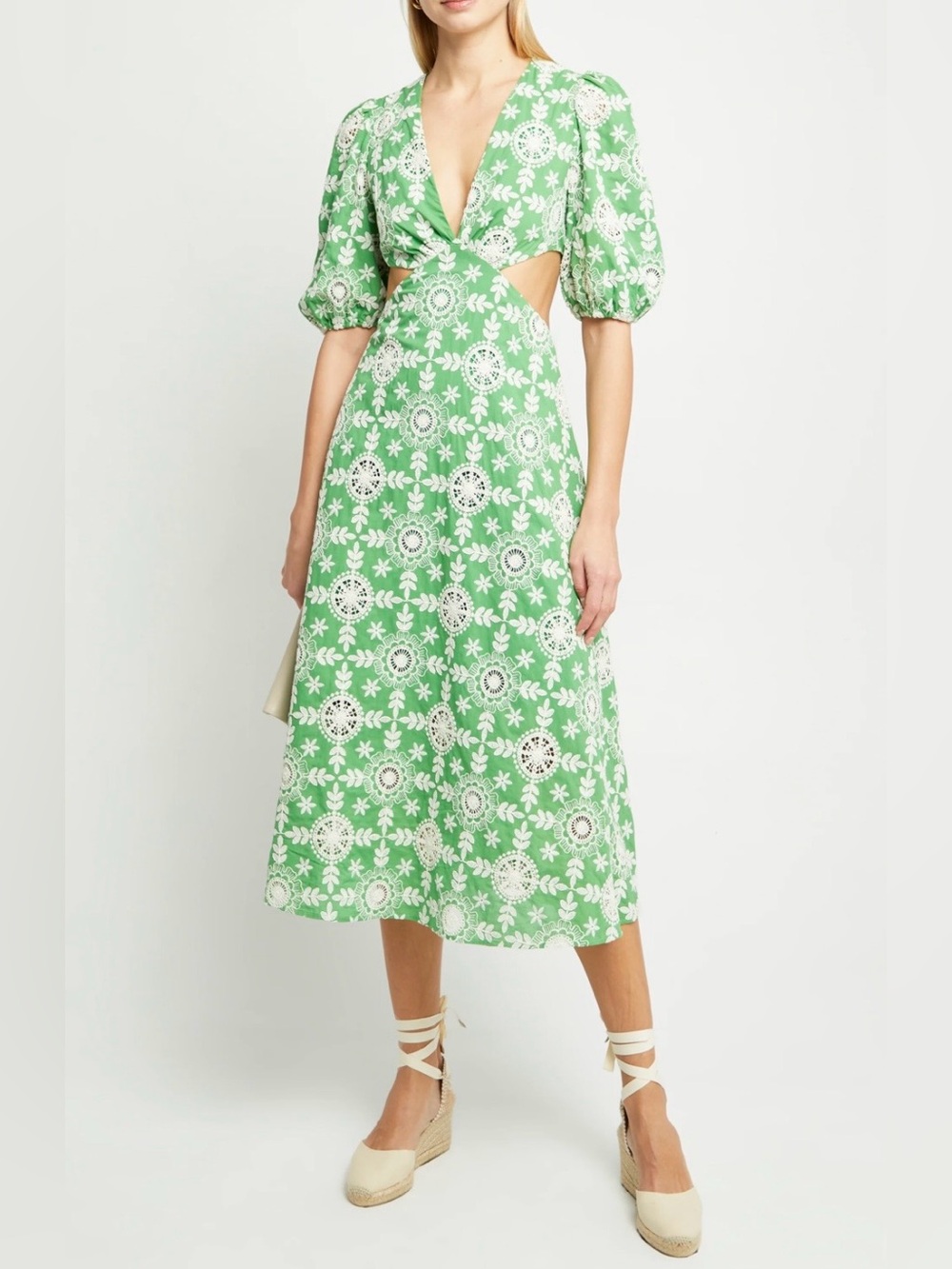 One Pretty Time green cut out dress 4 NWT